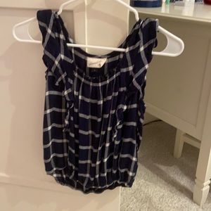 blue and white checkered tank top